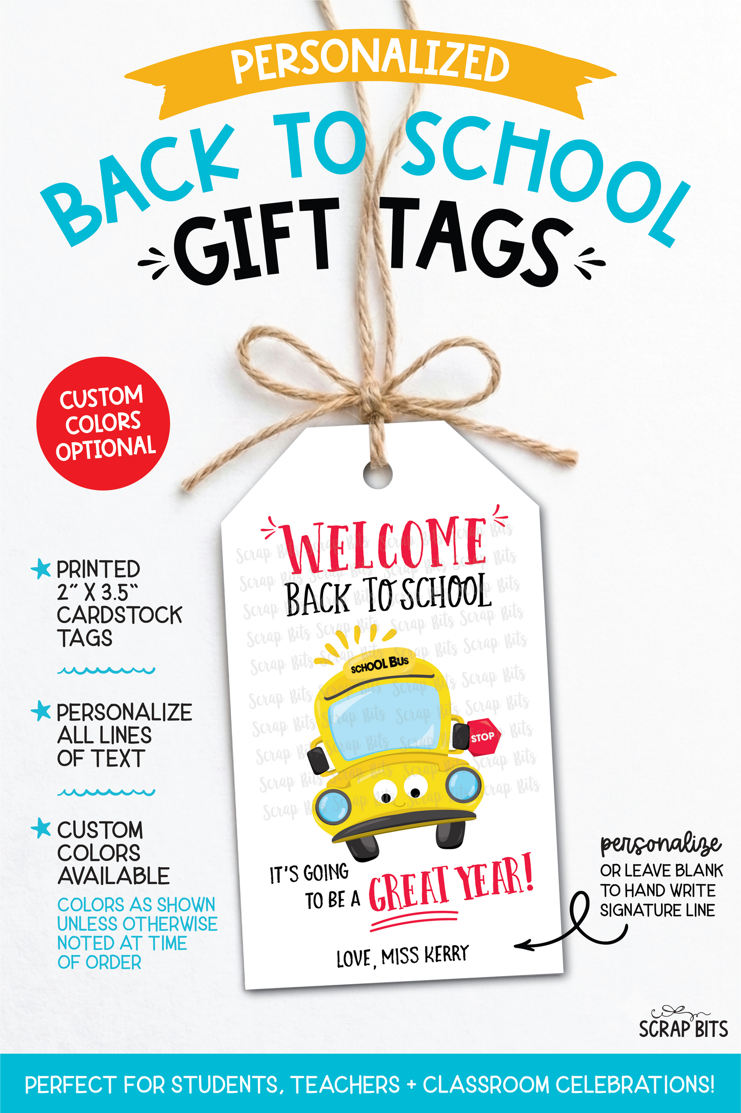 School Bus Back To School Gift Tags, It's Going To Be A Great Year