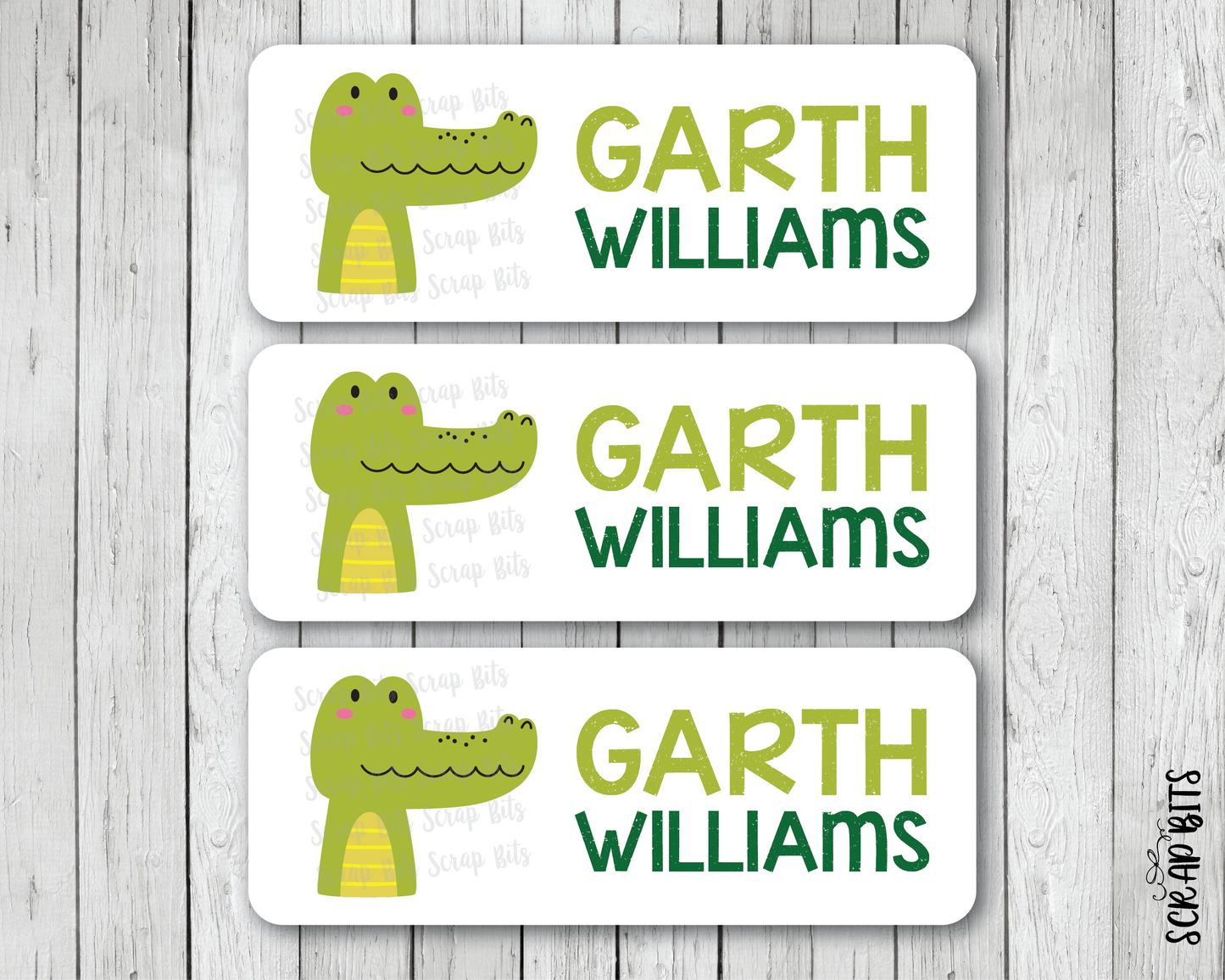Alligator Head Name Labels, Personalized Belonging Labels