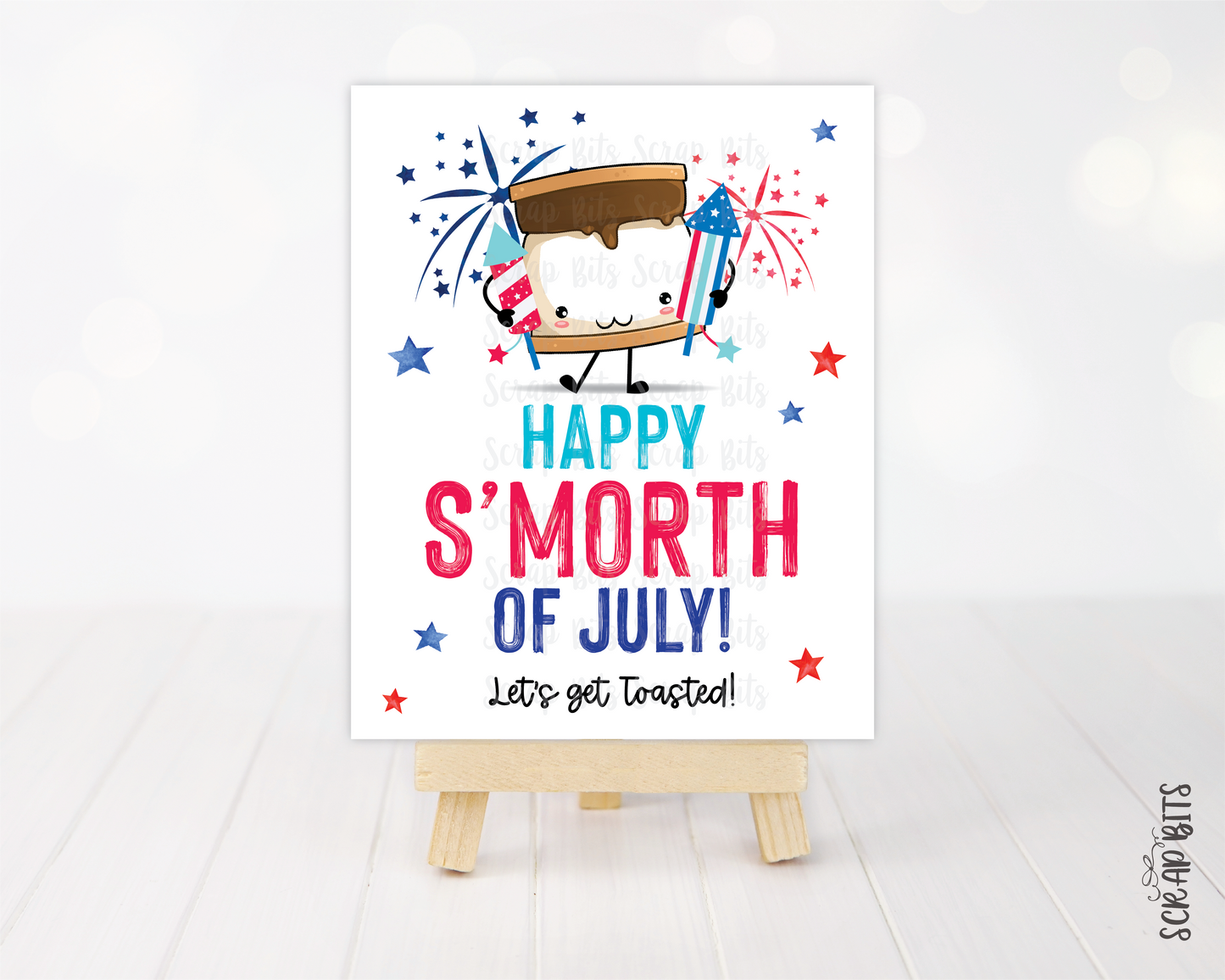 Happy S'morth of July, S'mores Bar Party Sign . Instant Download