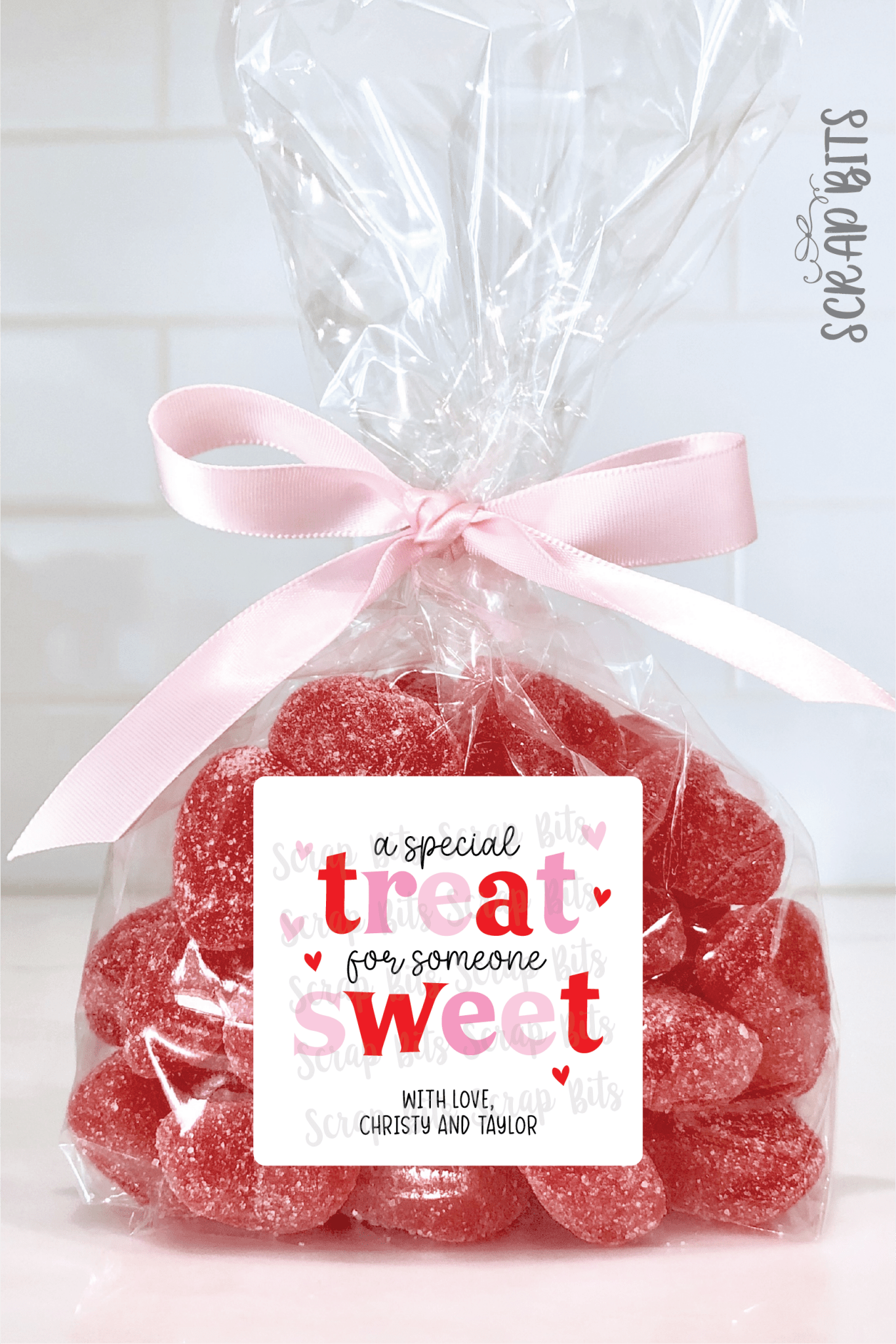A Special Treat For Someone Sweet, Valentine Treat Bag Stickers - Scrap Bits