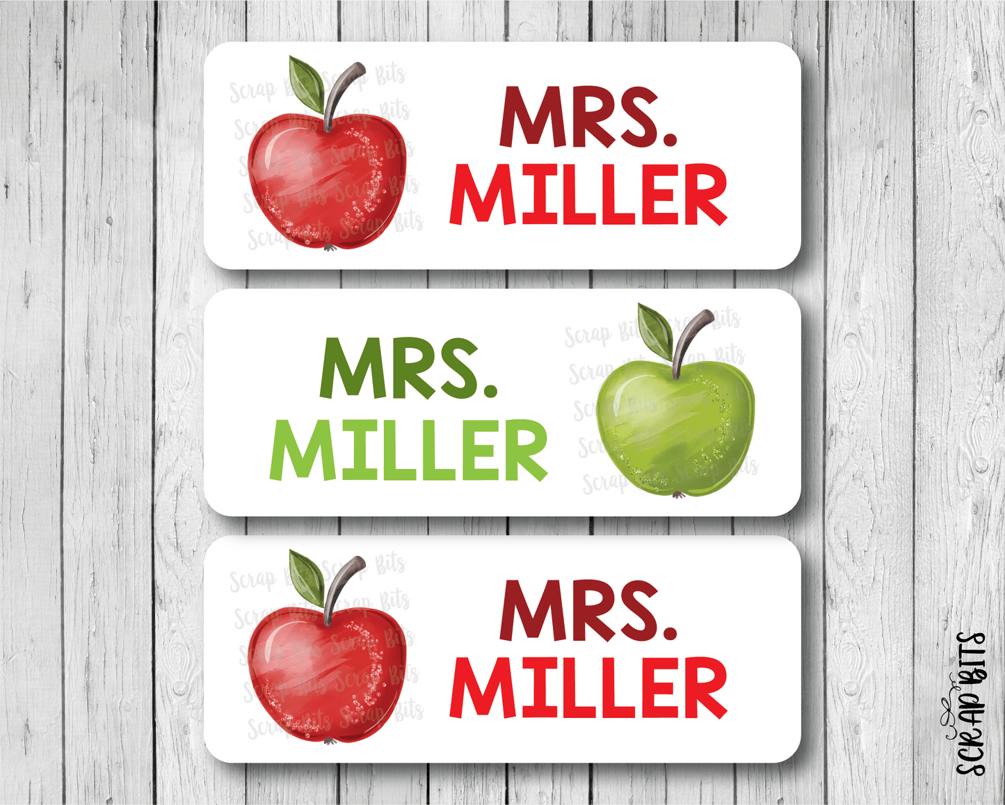Apple Name Labels . Personalized Belonging Labels - Scrap Bits