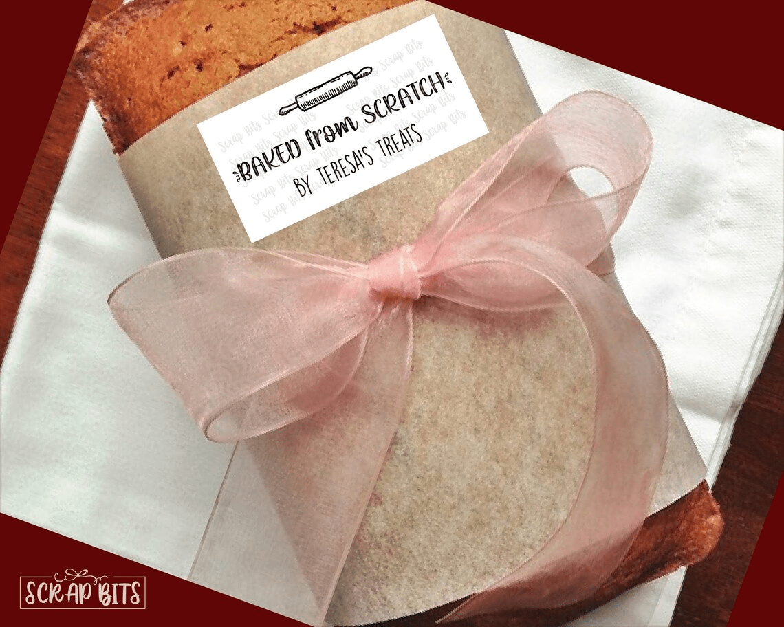 Baked From Scratch Baking Labels, Farmhouse Script . Personalized Kitchen Labels - Scrap Bits