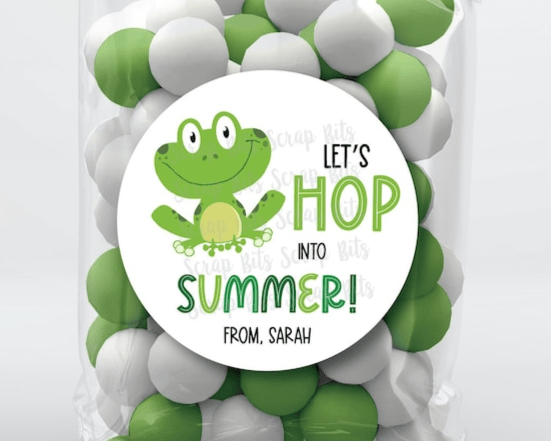 Frog Let's Hop Into Summer, Last Day of School Stickers or Tags - Scrap Bits