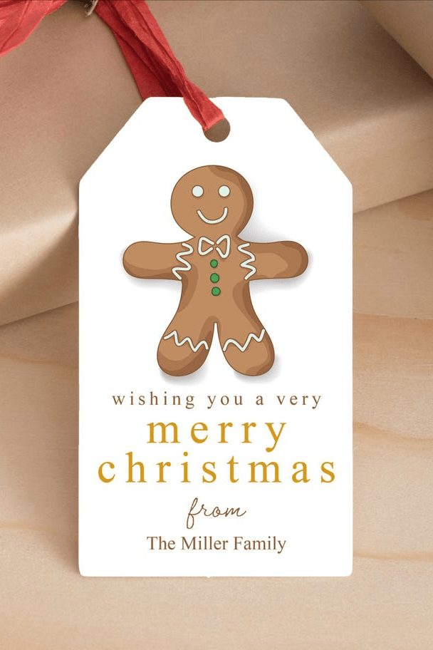 Gingerbread Cookie Christmas Gift Tags, Personalized - Scrap Bits