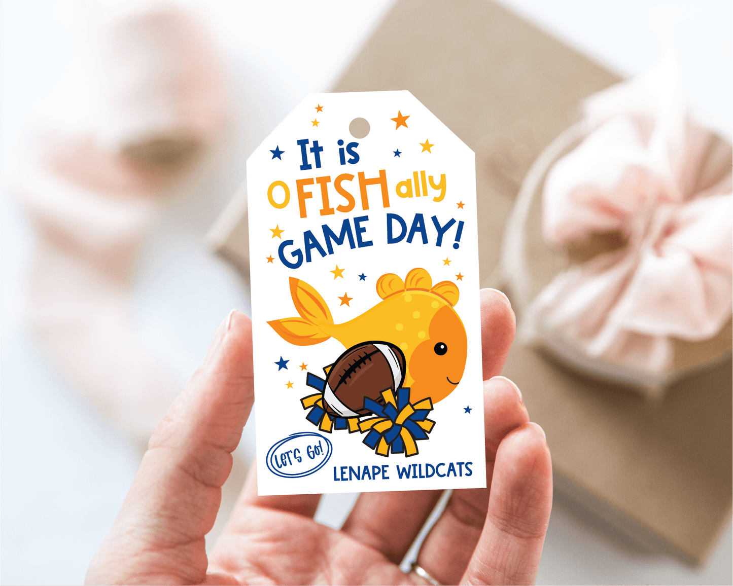 Goldfish Game Day Tags, Football Treat Bag Tags - Scrap Bits