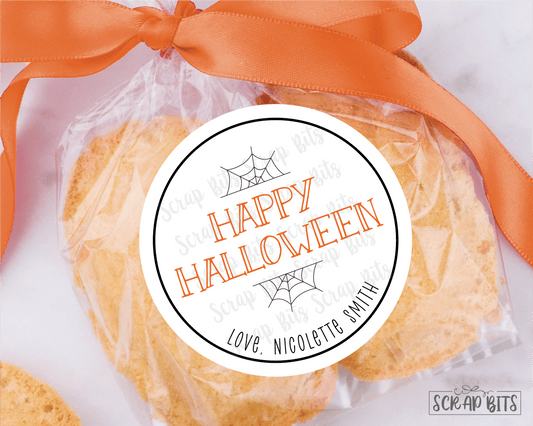 Happy Halloween Quaint Doodle Sprigs, Personalized Stickers or Tags - Scrap Bits