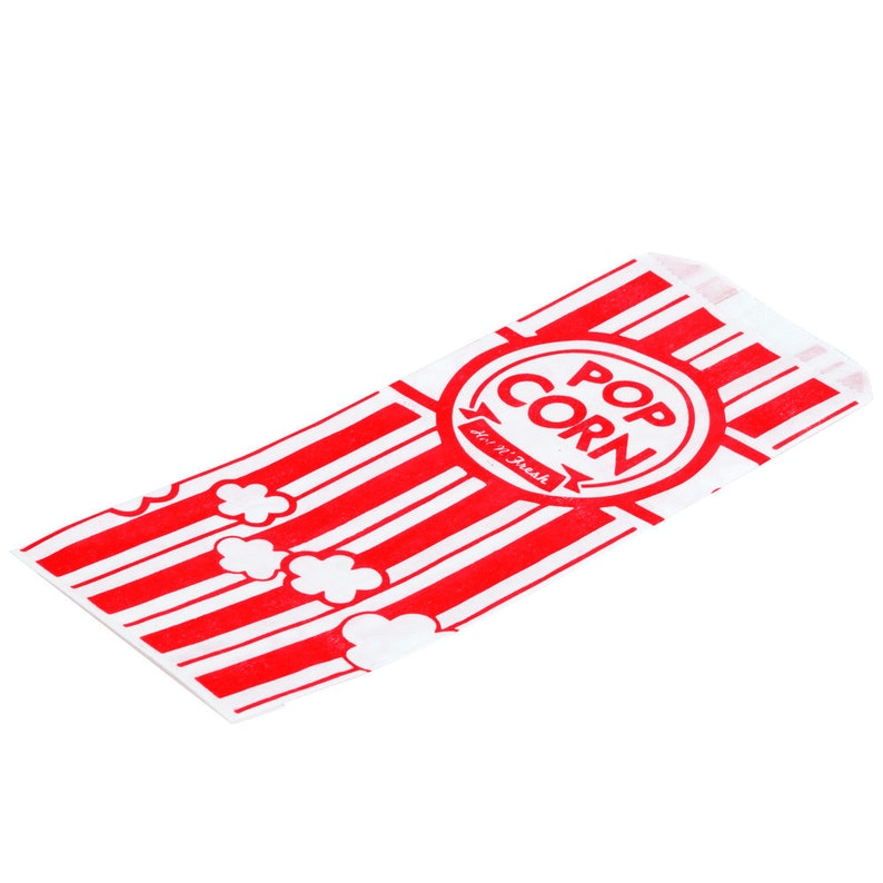 Paper Popcorn Bags, Gusseted . 3 1/2" x 2 1/4" x 8 1/4" - Scrap Bits
