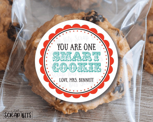 Smart Cookie, Circus Scallop Stickers or Tags - Scrap Bits