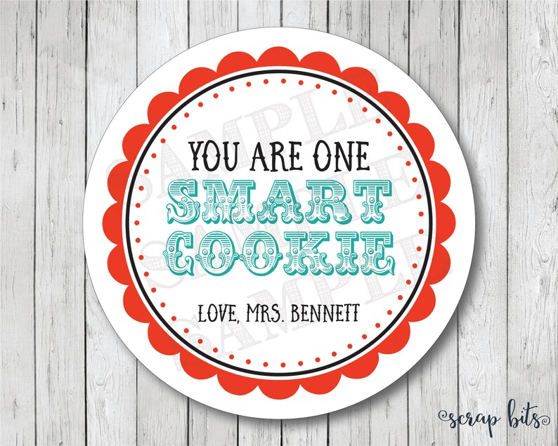 Smart Cookie, Circus Scallop Stickers or Tags - Scrap Bits