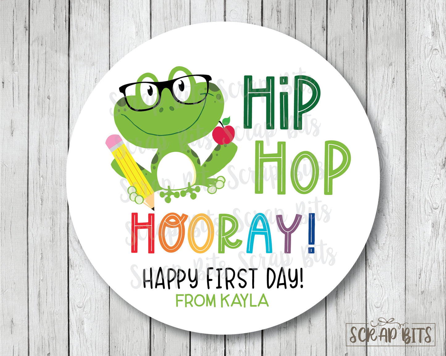 Smart Frog Back To School Stickers or Tags, Hip Hop Hooray - Scrap Bits
