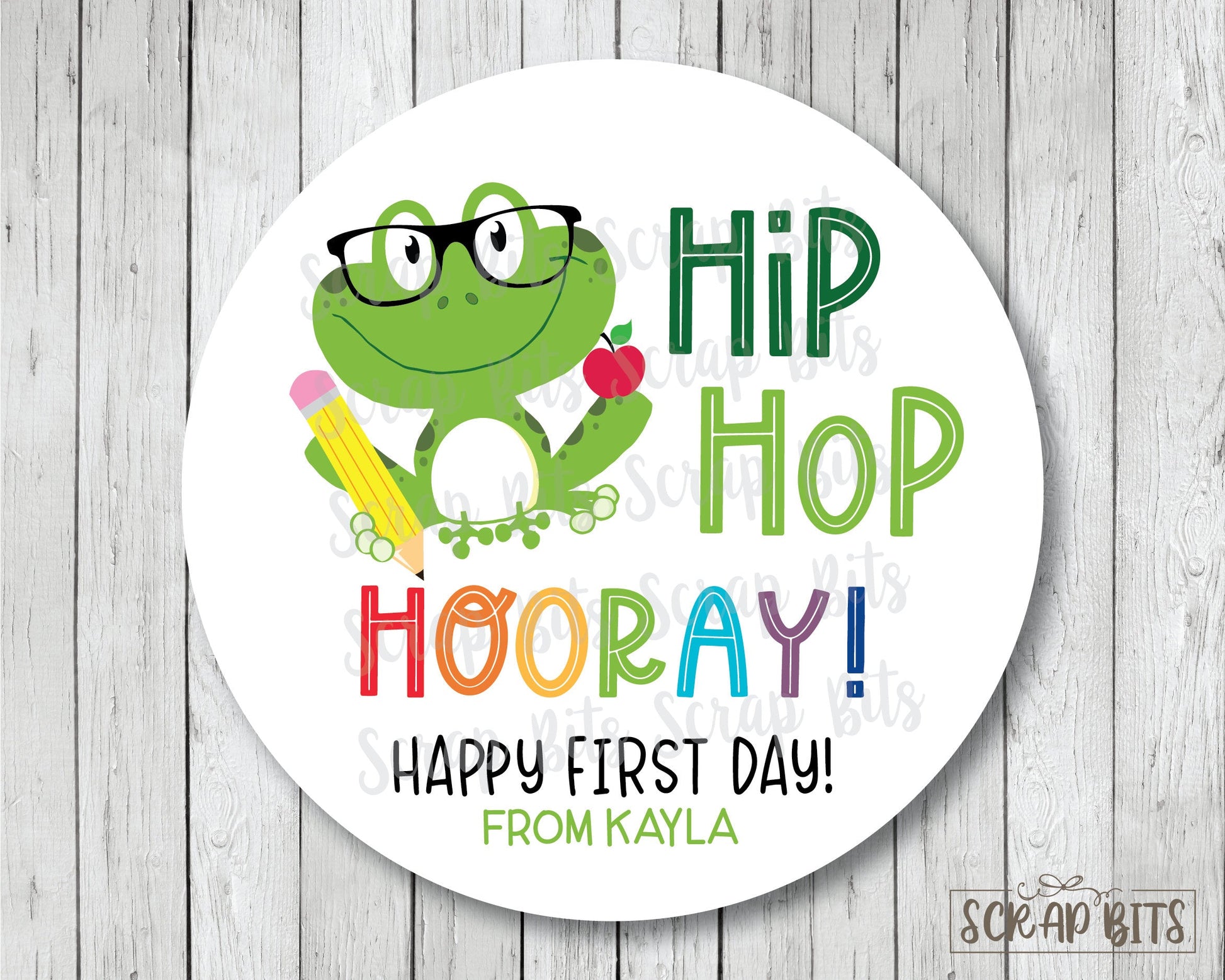 Smart Frog Back To School Stickers or Tags, Hip Hop Hooray - Scrap Bits