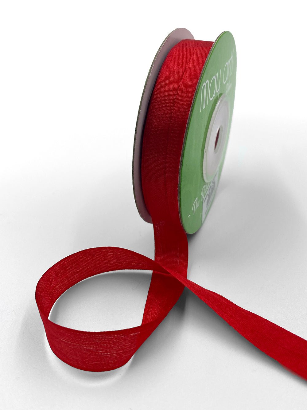 1/2" Hand Dyed Silk Ribbon with Woven Edge . Red Silk Ribbon . 3 yards - Scrap Bits