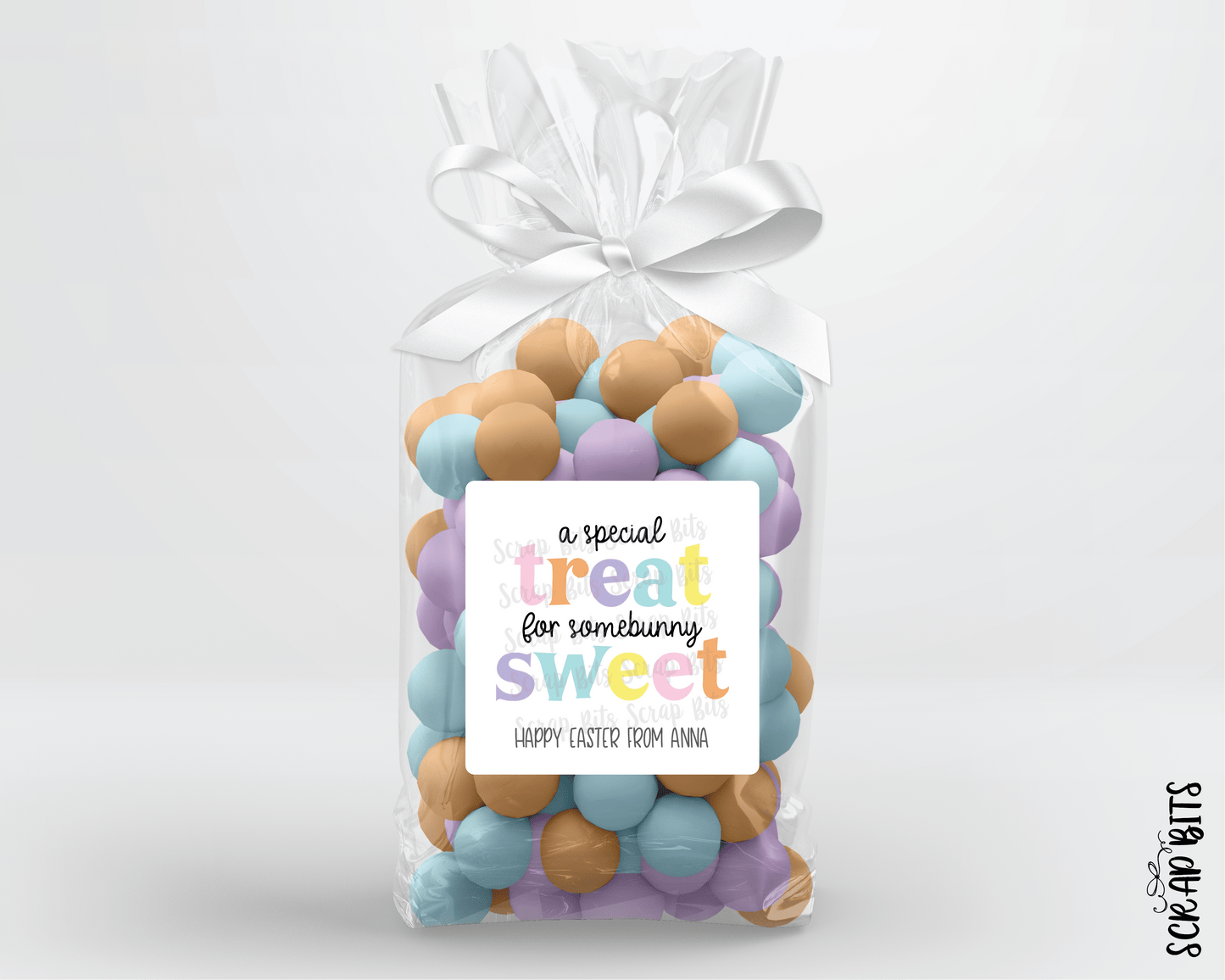 A Special Treat For Some Bunny Sweet, Funky Lettering Easter Treat Bag Stickers - Scrap Bits