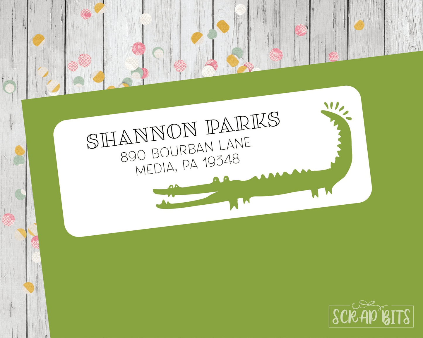 Alligator Address Labels . Personalized Return Address Labels - Scrap Bits