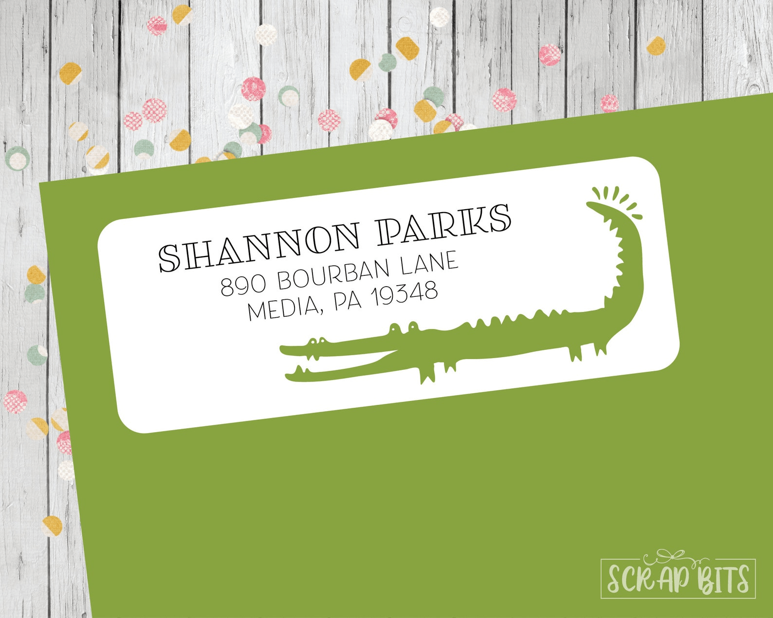 Alligator Address Labels . Personalized Return Address Labels - Scrap Bits