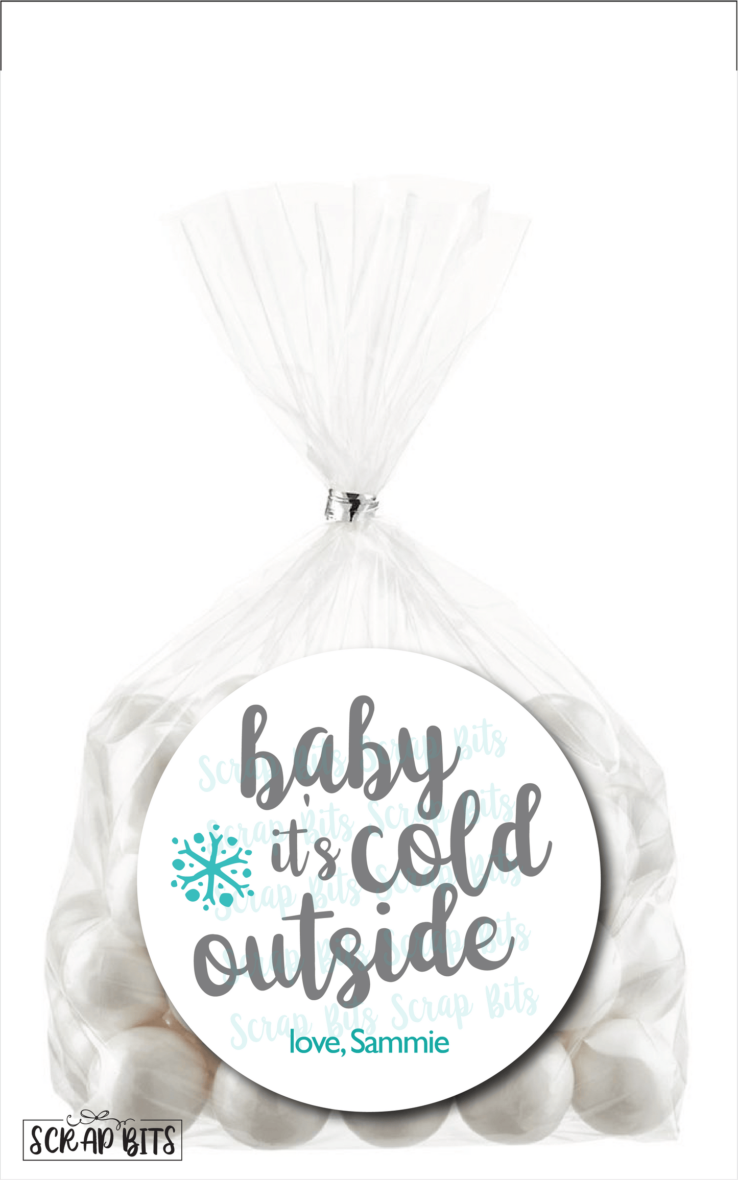Baby It's Cold Outside Stickers or Tags . Christmas Gift Labels - Scrap Bits