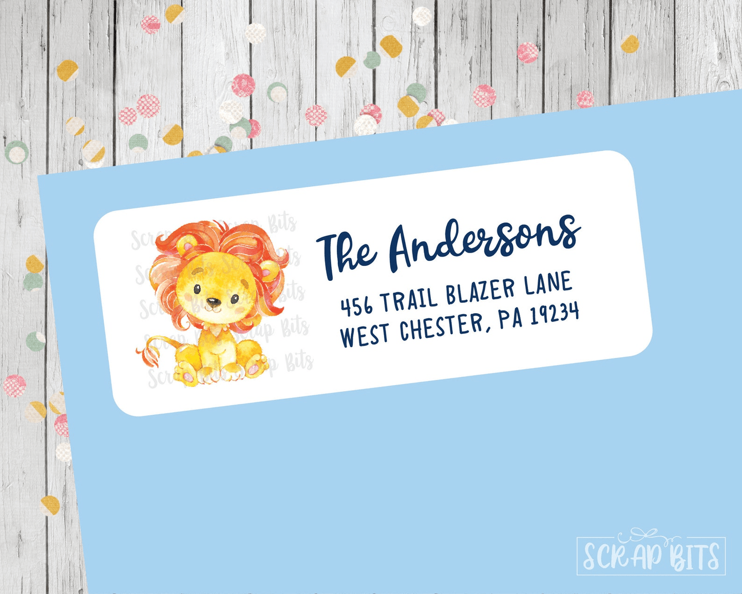 Baby Lion Address Labels . Personalized Return Address Labels - Scrap Bits