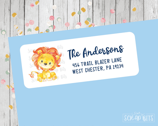 Baby Lion Address Labels . Personalized Return Address Labels - Scrap Bits
