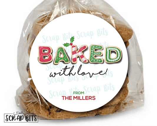 Baked With Love, Christmas Cookies . Christmas Baking Labels - Scrap Bits