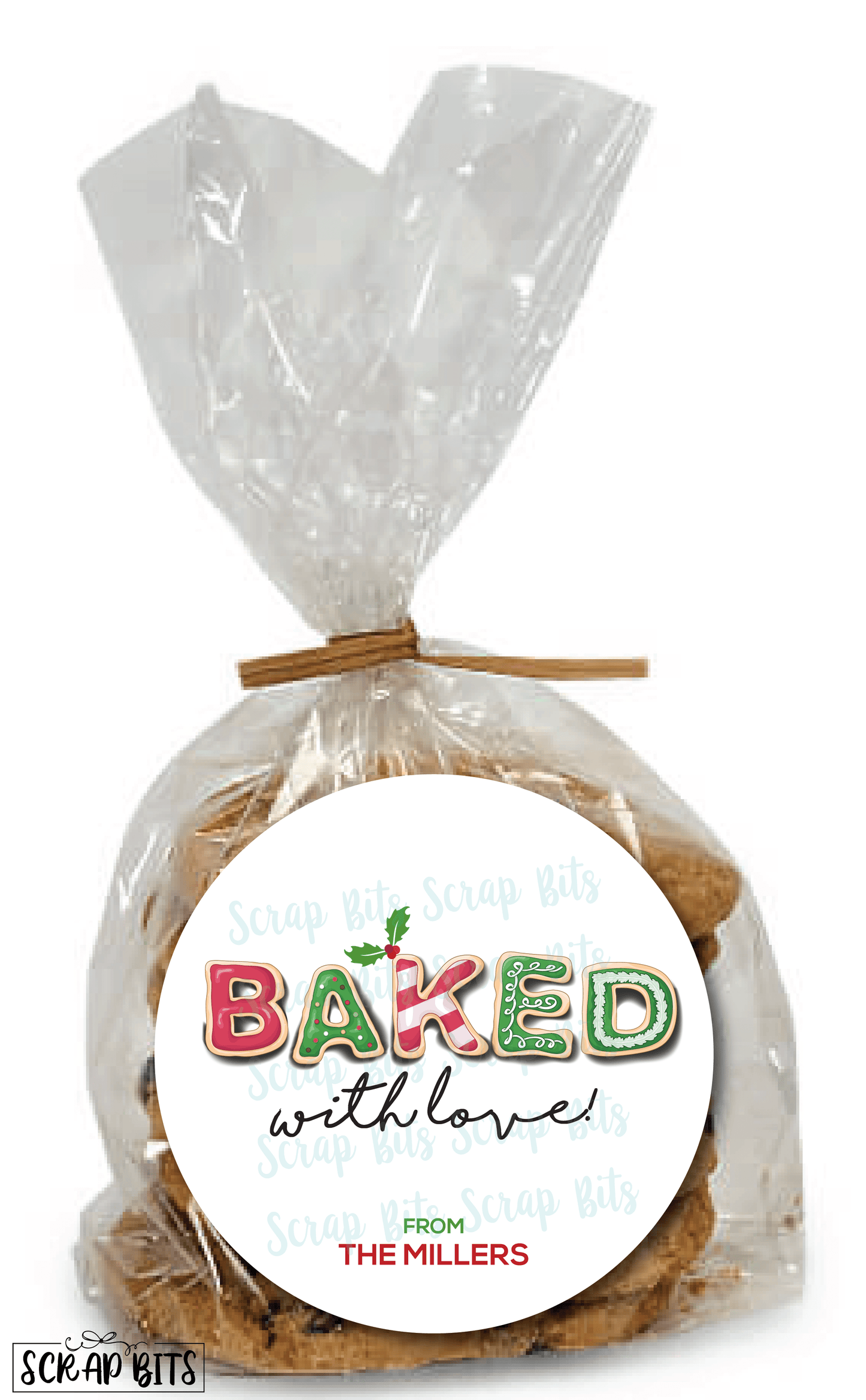 Baked With Love, Christmas Cookies . Christmas Baking Labels - Scrap Bits