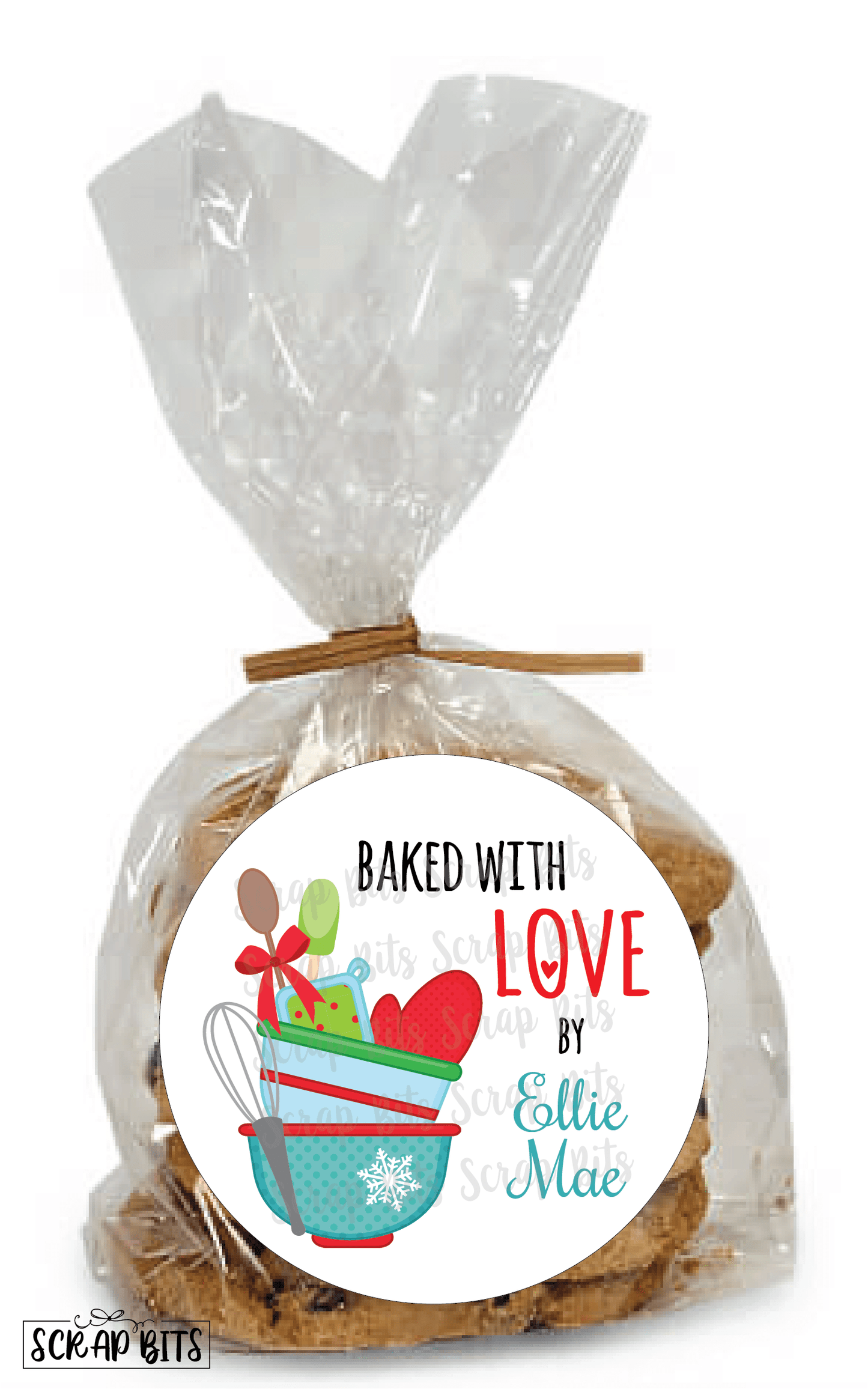 Baked With Love Holiday Baking Labels, Stacked Bowls - Scrap Bits