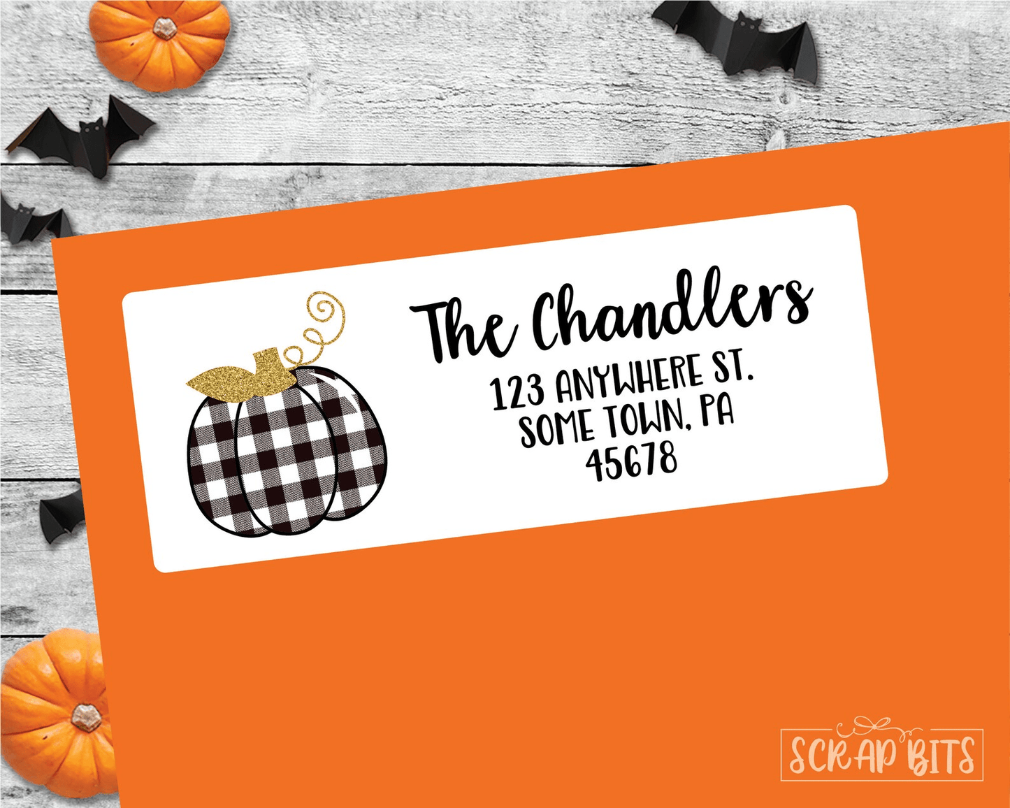 Buffalo Plaid Pumpkin Address Labels - Scrap Bits