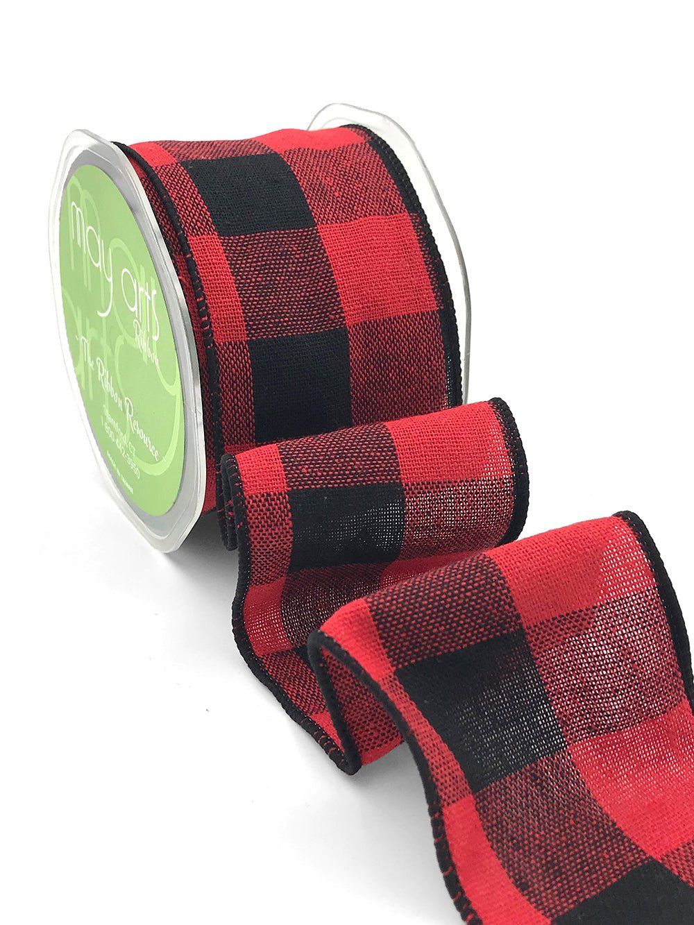 Buffalo Plaid Ribbon - Red & Black 2.5" Wired - Scrap Bits