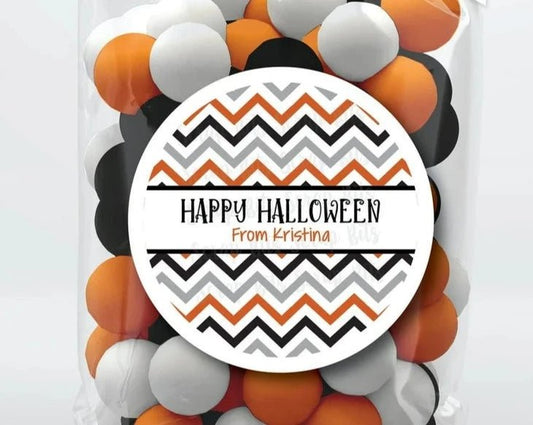 Chevron Halloween Stickers or Tags - Scrap Bits