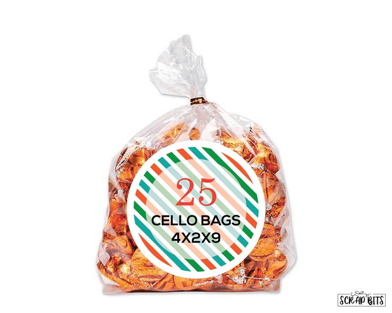 Clear Gusseted Cello Favor Bags . 4x2x9 inches - Scrap Bits