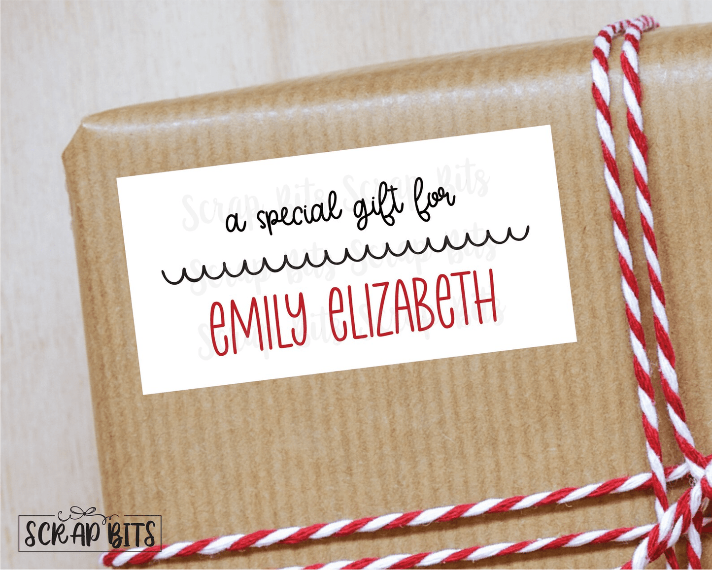 Doodle A Special Gift Labels, Personalized Christmas Gift Stickers . Rectangular Gift Labels - Scrap Bits