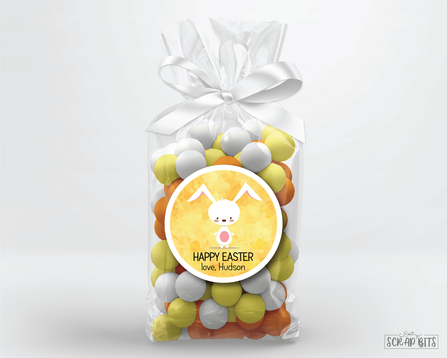Easter Stickers . Cute Easter Bunny . Personalized Easter Gift Labels - Scrap Bits