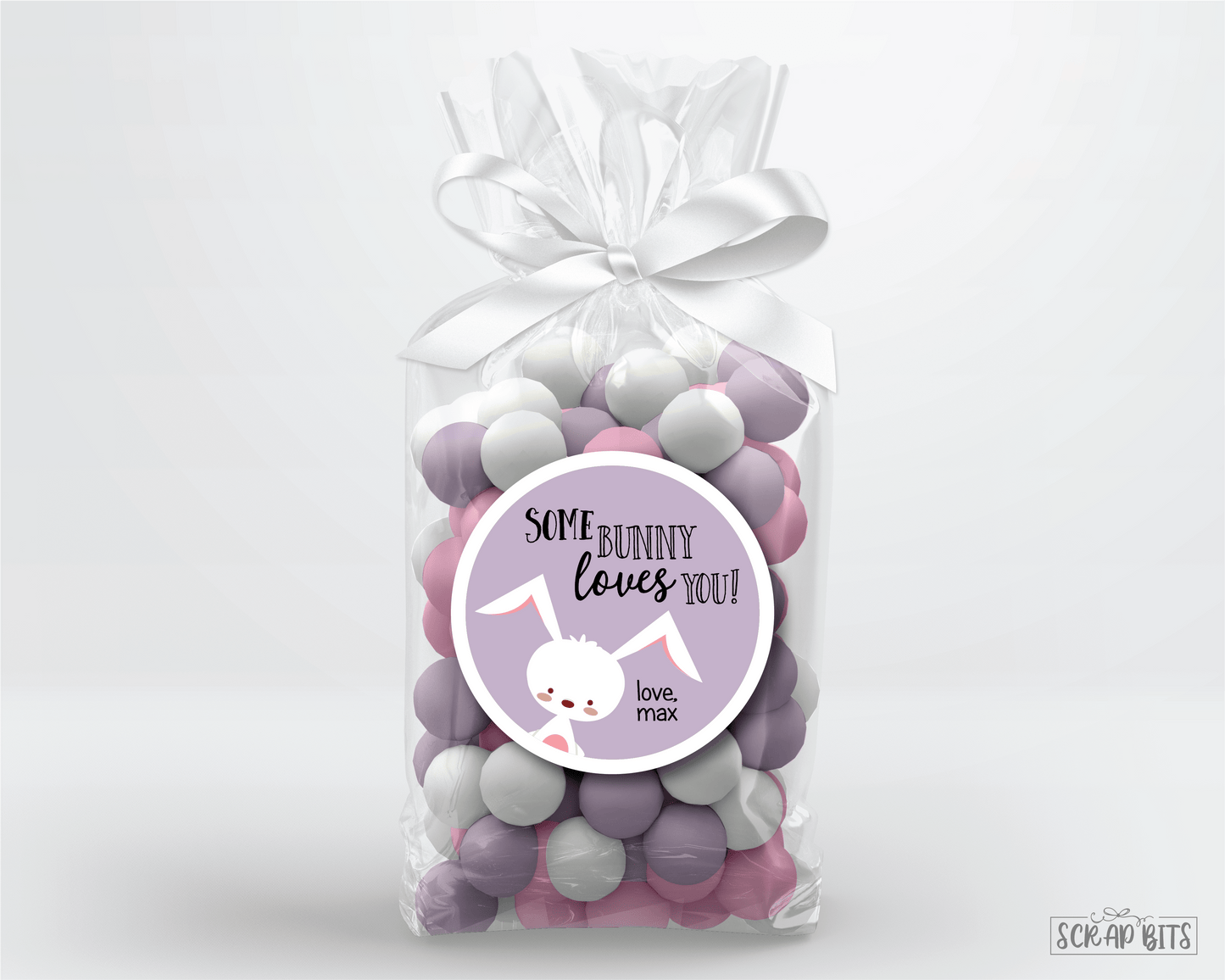 Easter Stickers . Some Bunny Loves You . Cute Bunny Personalized Easter Gift Labels - Scrap Bits