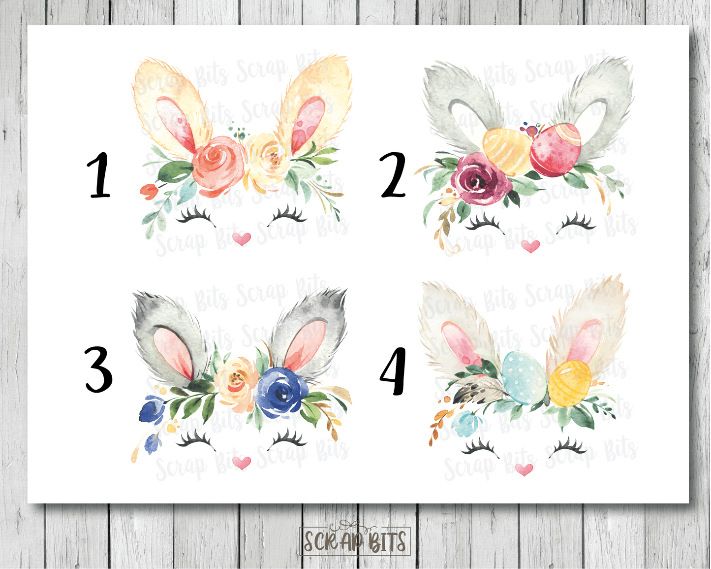 Easter Stickers . Watercolor Easter Bunny Head . Personalized Easter Gift Labels - Scrap Bits