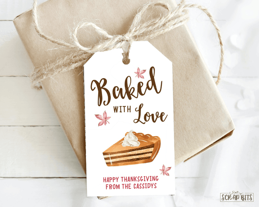 Fall Baked With Love Tags, Fall Pie Slice Baking Tags . Fall Gift Tags - Scrap Bits