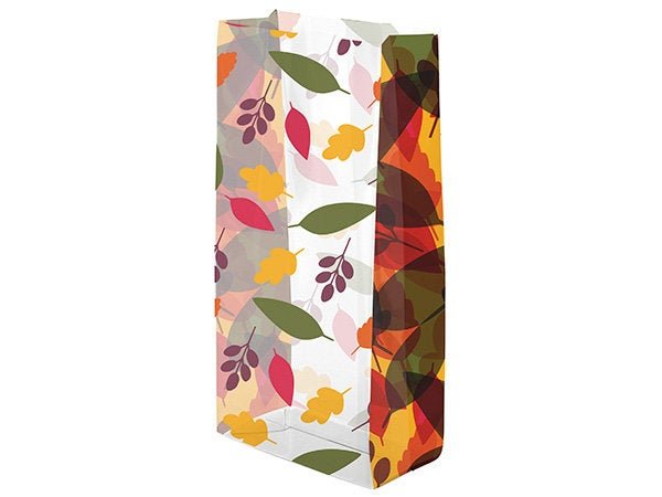 Falling Leaves Favor Bags, Cello Treat Bags . 4"x2"x9" - Scrap Bits