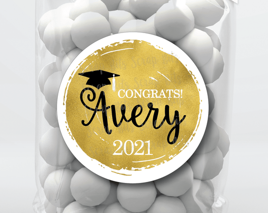 Faux Gold Foil Graduation Stickers or Tags - Scrap Bits