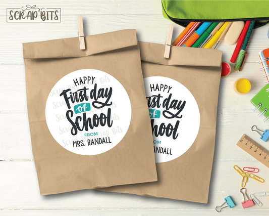 First Day of School Stickers or Tags - Scrap Bits