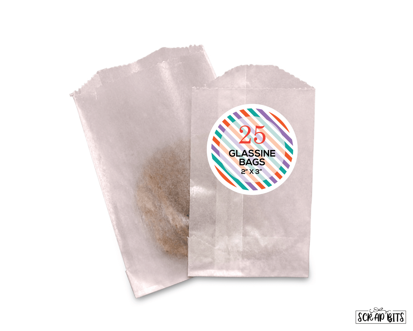 Flat Glassine Favor Bags (Mini) . 2x3.5 inches - Scrap Bits