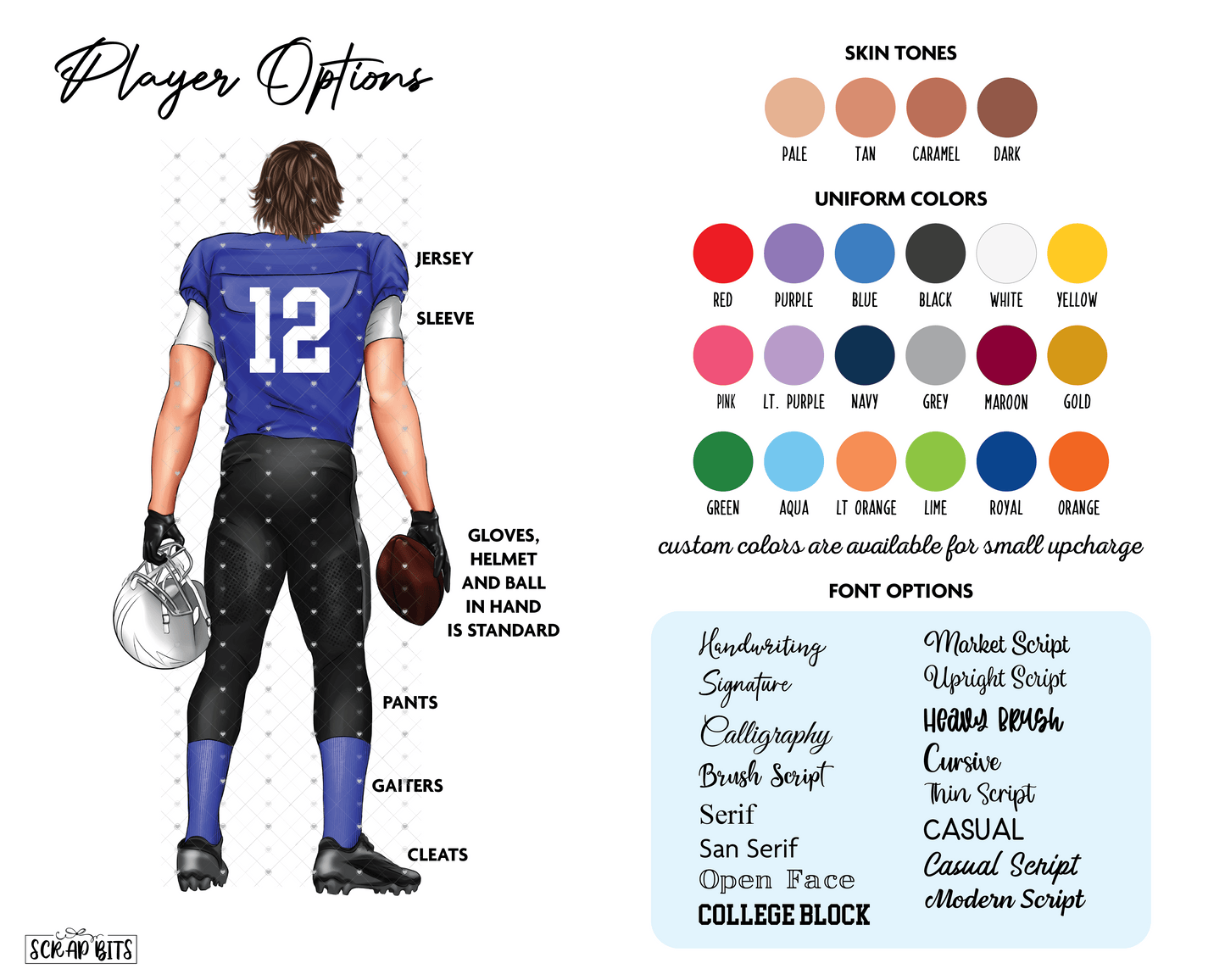 Football Team Print, Custom Football Team Gift . Personalized Digital Portrait Print - Scrap Bits