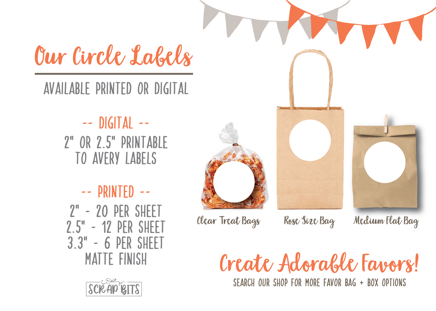 Frame on Tiny Dots Fall Baking Labels - Scrap Bits