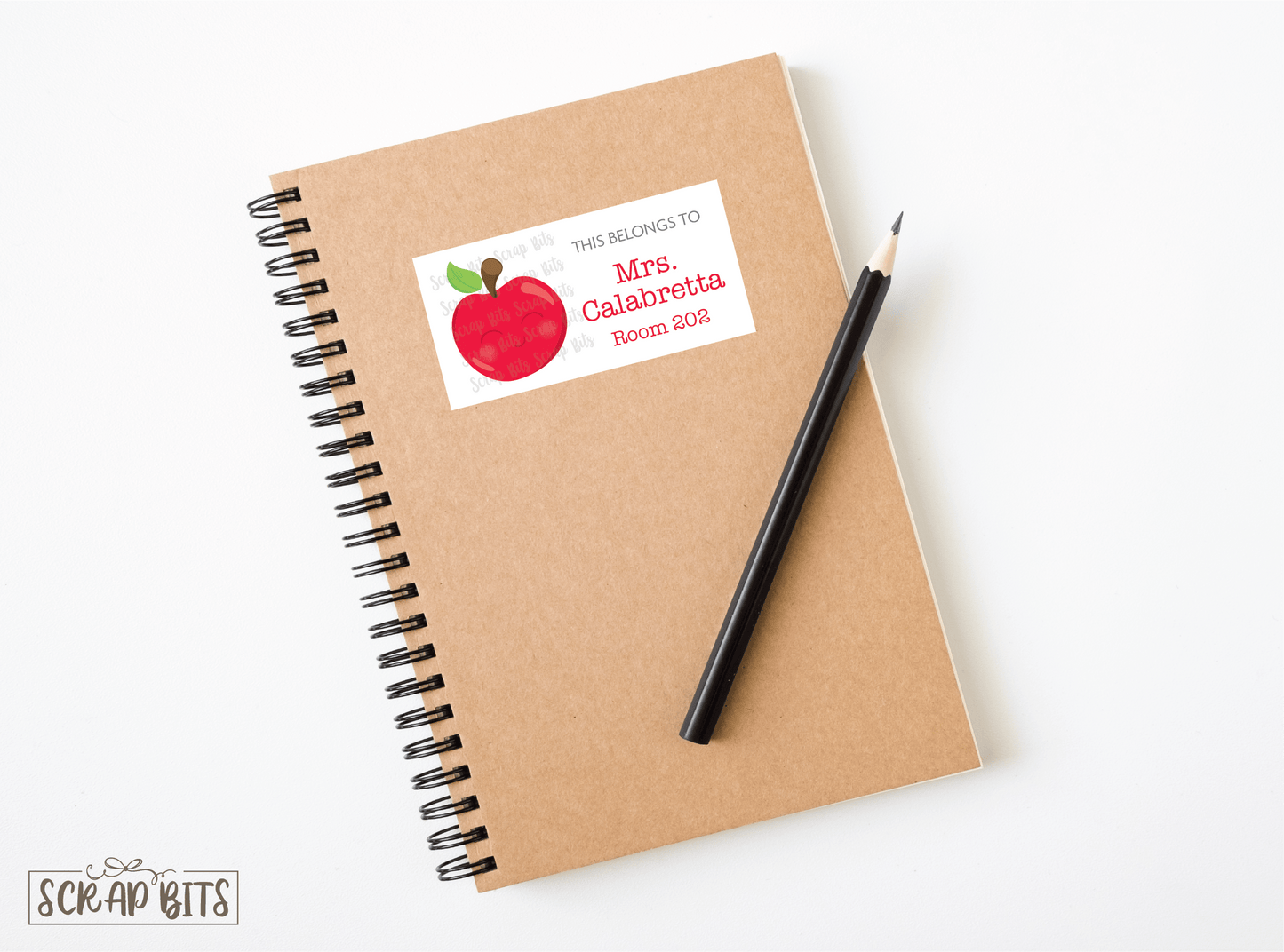 Friendly Apple Belonging Labels - Scrap Bits