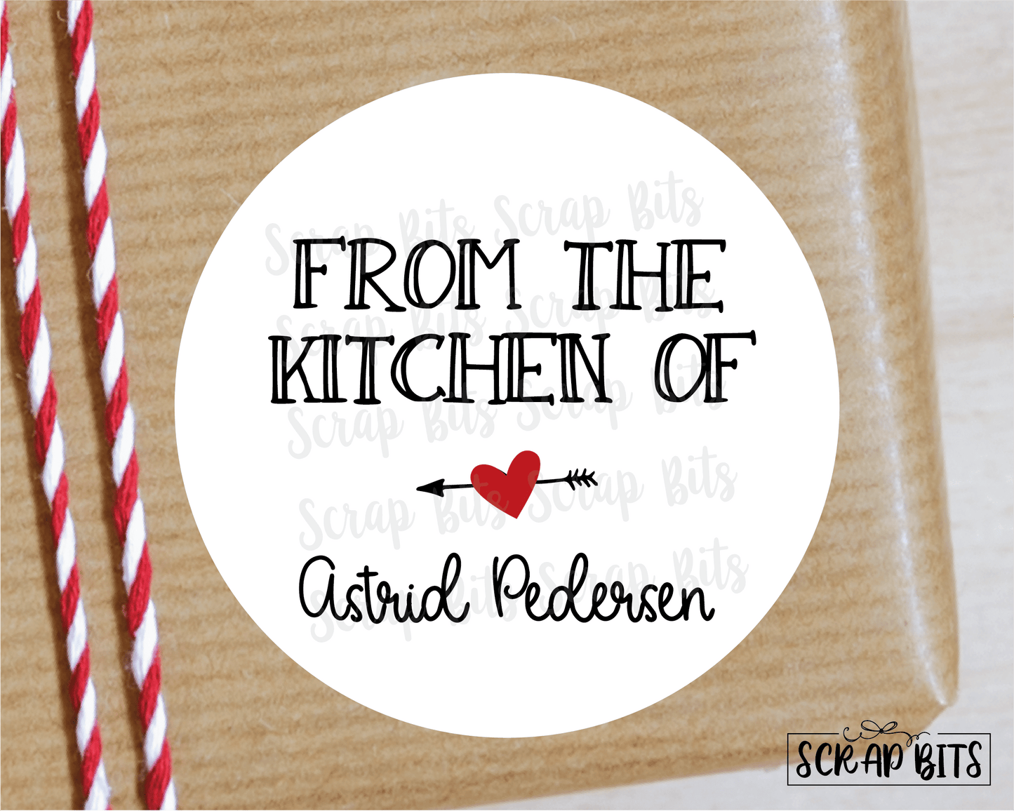 From The Kitchen Of Baking Labels, Arrow & Heart - Scrap Bits