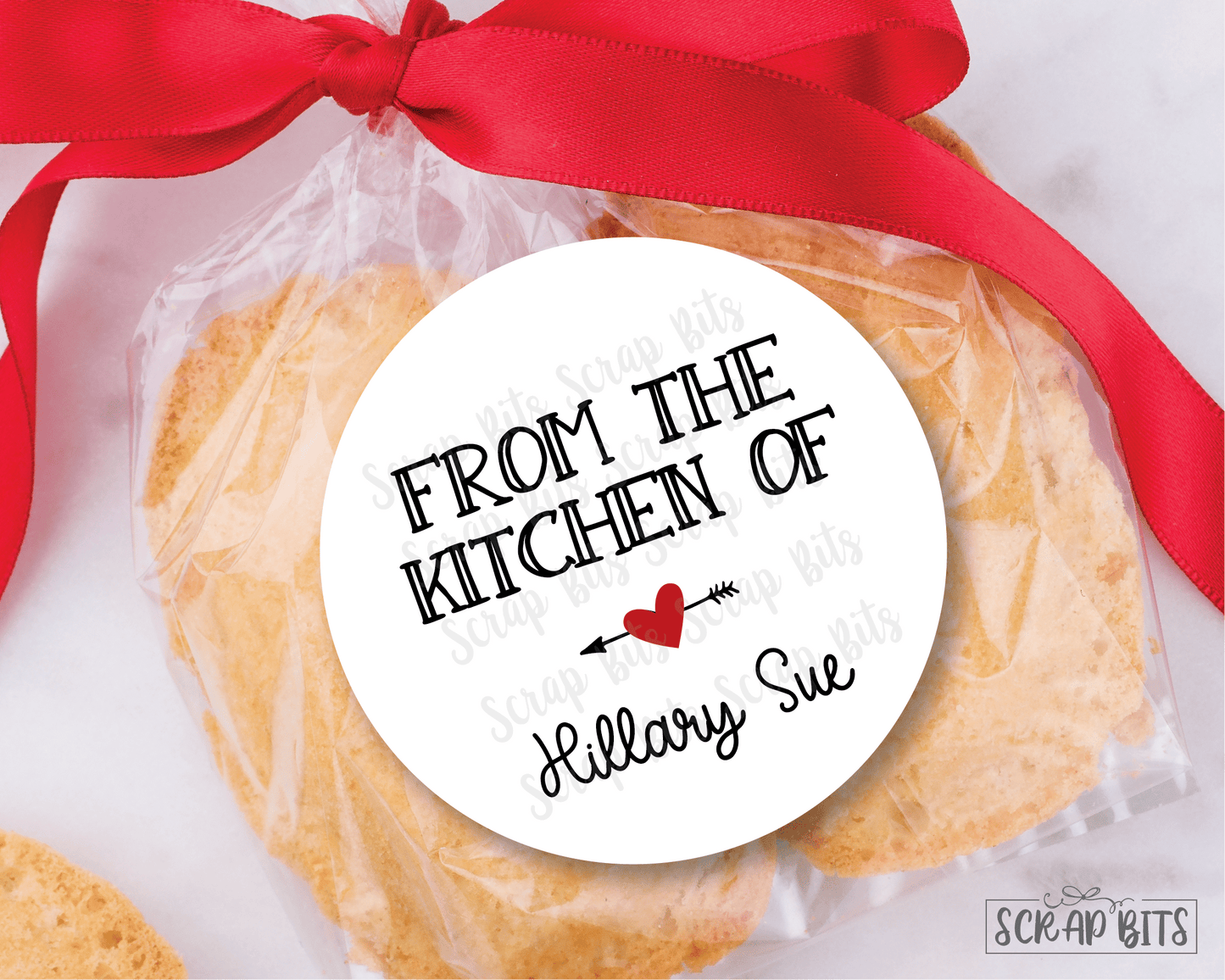 From The Kitchen Of Baking Labels, Arrow & Heart - Scrap Bits