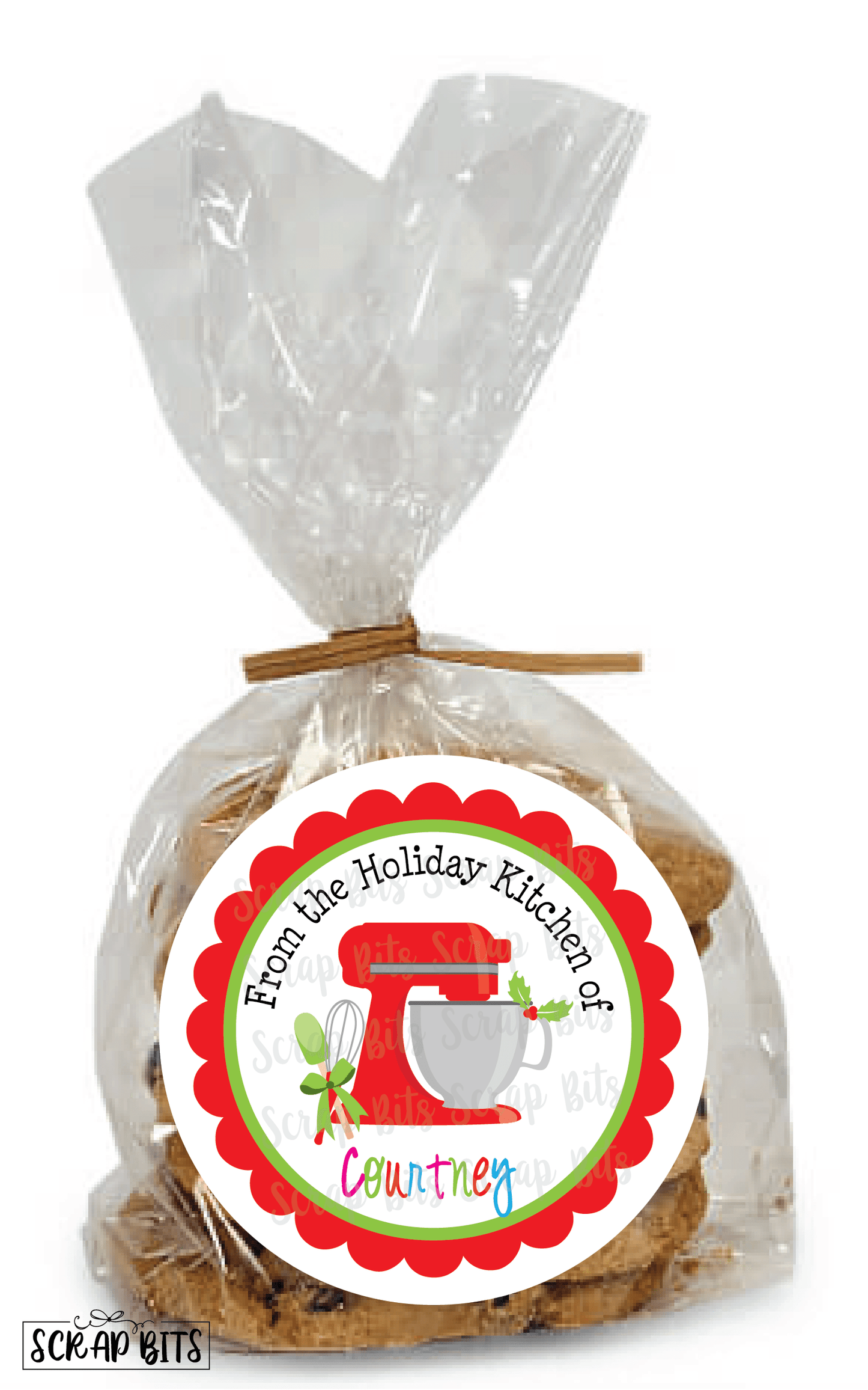 From The Kitchen Of Christmas Baking Labels, Christmas Mixer - Scrap Bits