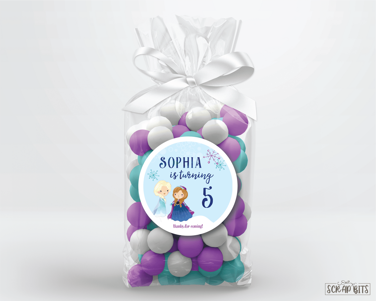 Frozen Birthday Party Favor Stickers or Tags - Scrap Bits