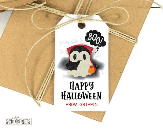 Ghost Vampire Halloween Treat Bag Tags - Scrap Bits