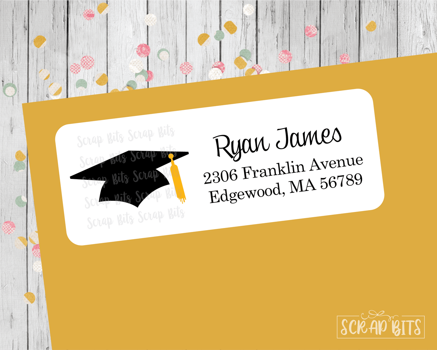 Graduation Cap Address Labels . Personalized Return Address Labels - Scrap Bits