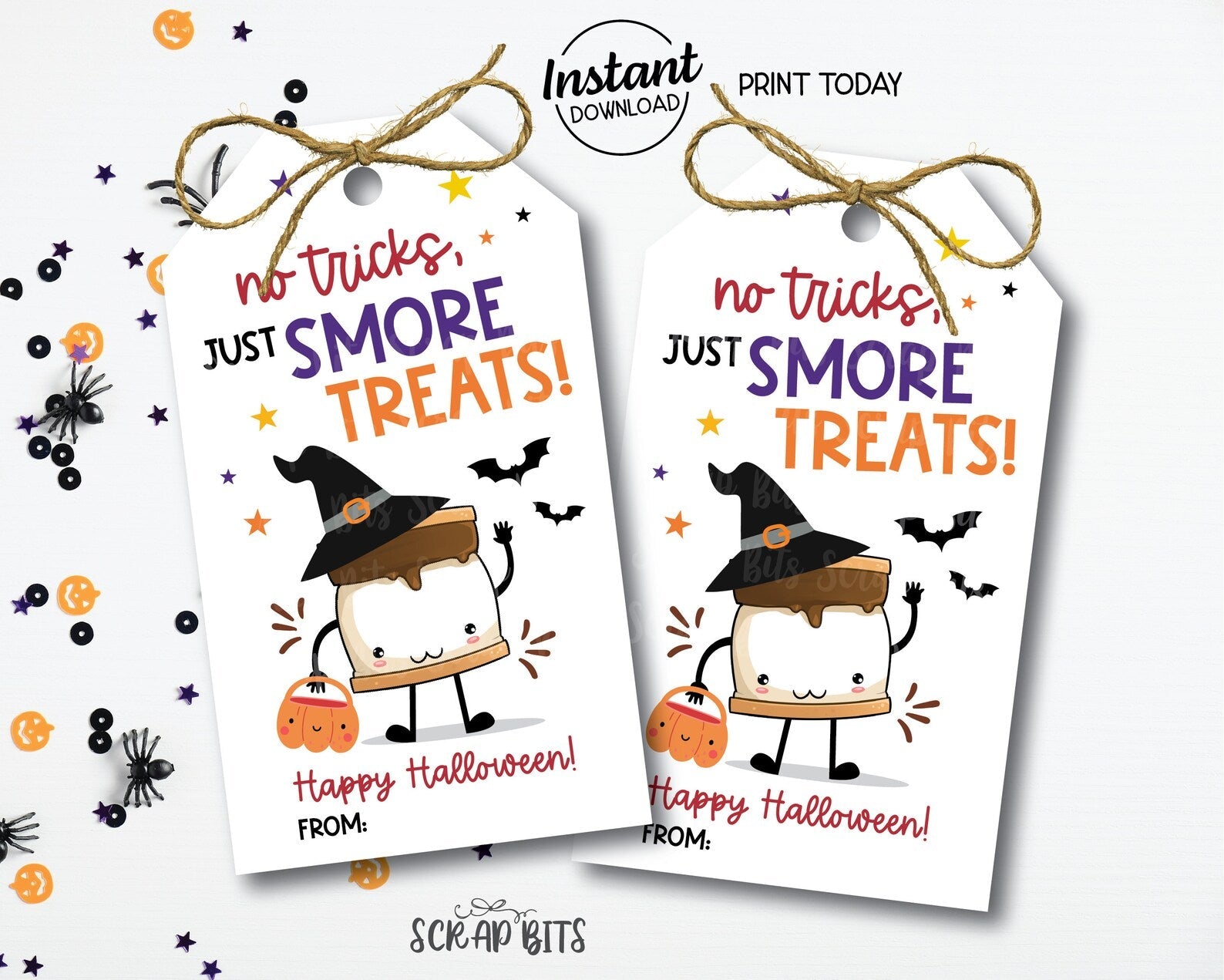Halloween S'more Tags, No Tricks, Just Smore Treats, Printable Hallowe – Scrap Bits halloween-s-more-tags-no-tricks-just-smore-treats-printable-hallowe-scrap-bits