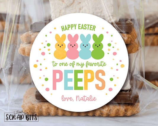 Happy Easter To One Of My Favorite Peeps . Personalized Easter Gift Labels - Scrap Bits