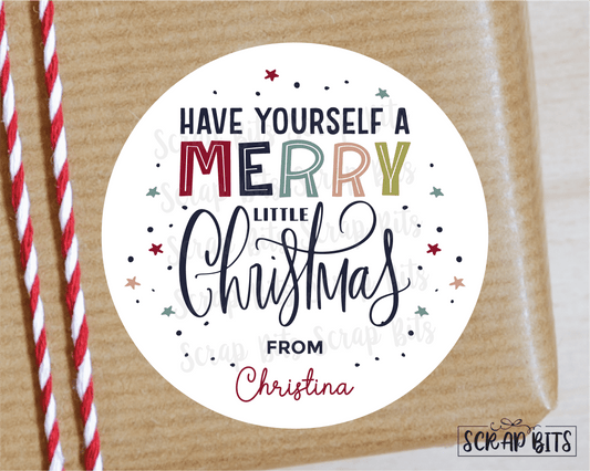 Have Yourself A Merry Little Christmas Stickers or Tags . Christmas Gift Labels - Scrap Bits